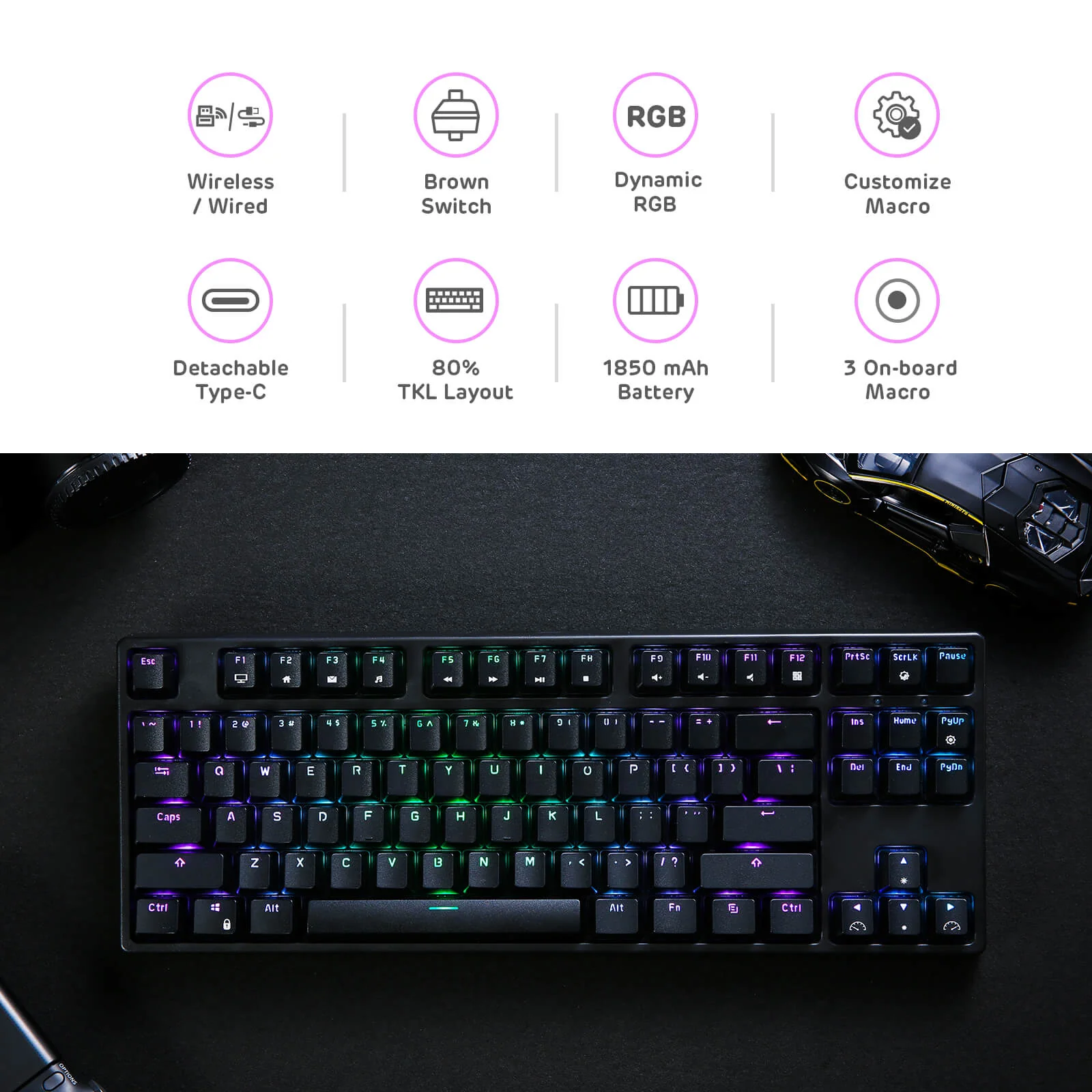 RK Sink87G RK87 Wireless TKL Mechanical Keyboard - Image 12