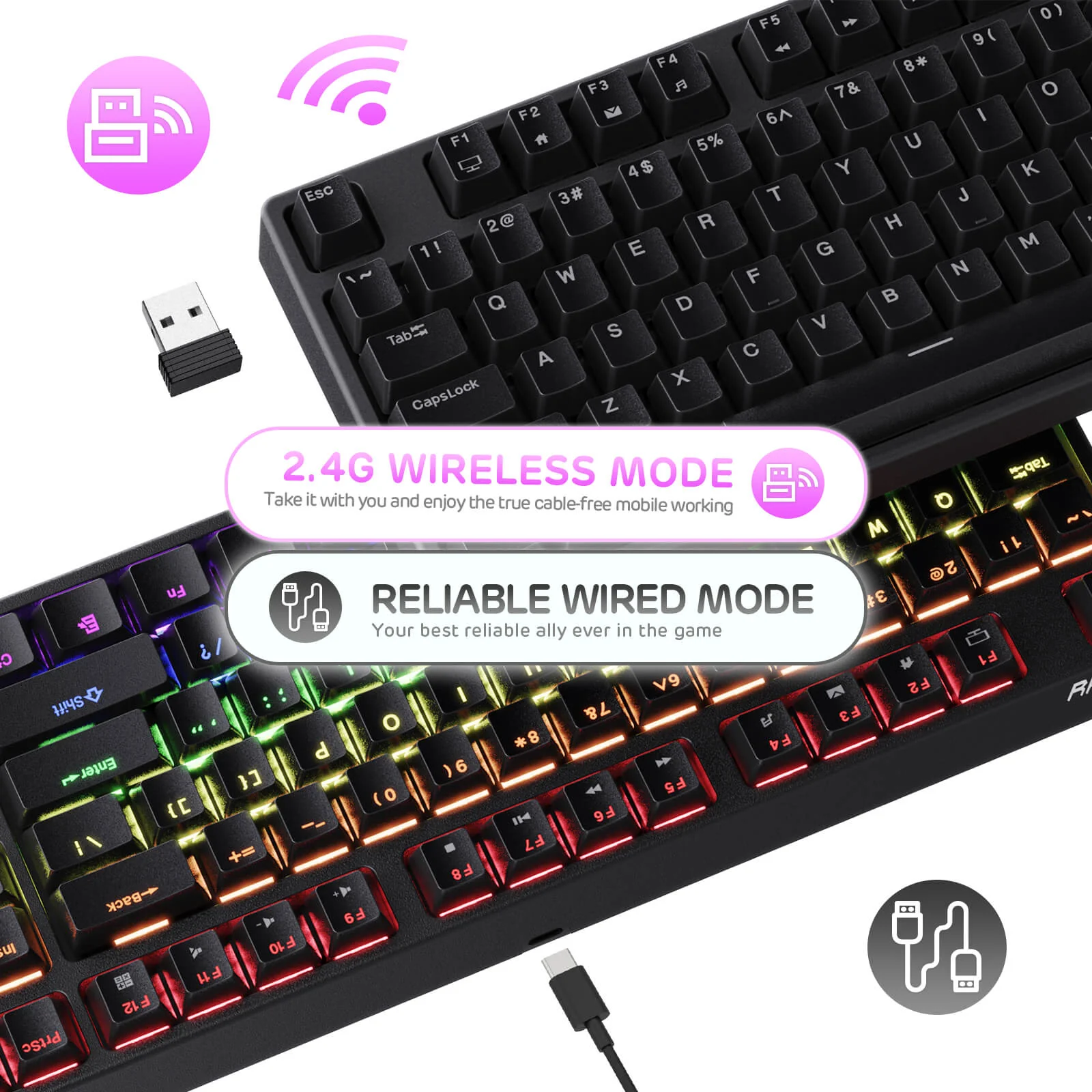 RK Sink87G RK87 Wireless TKL Mechanical Keyboard - Image 7